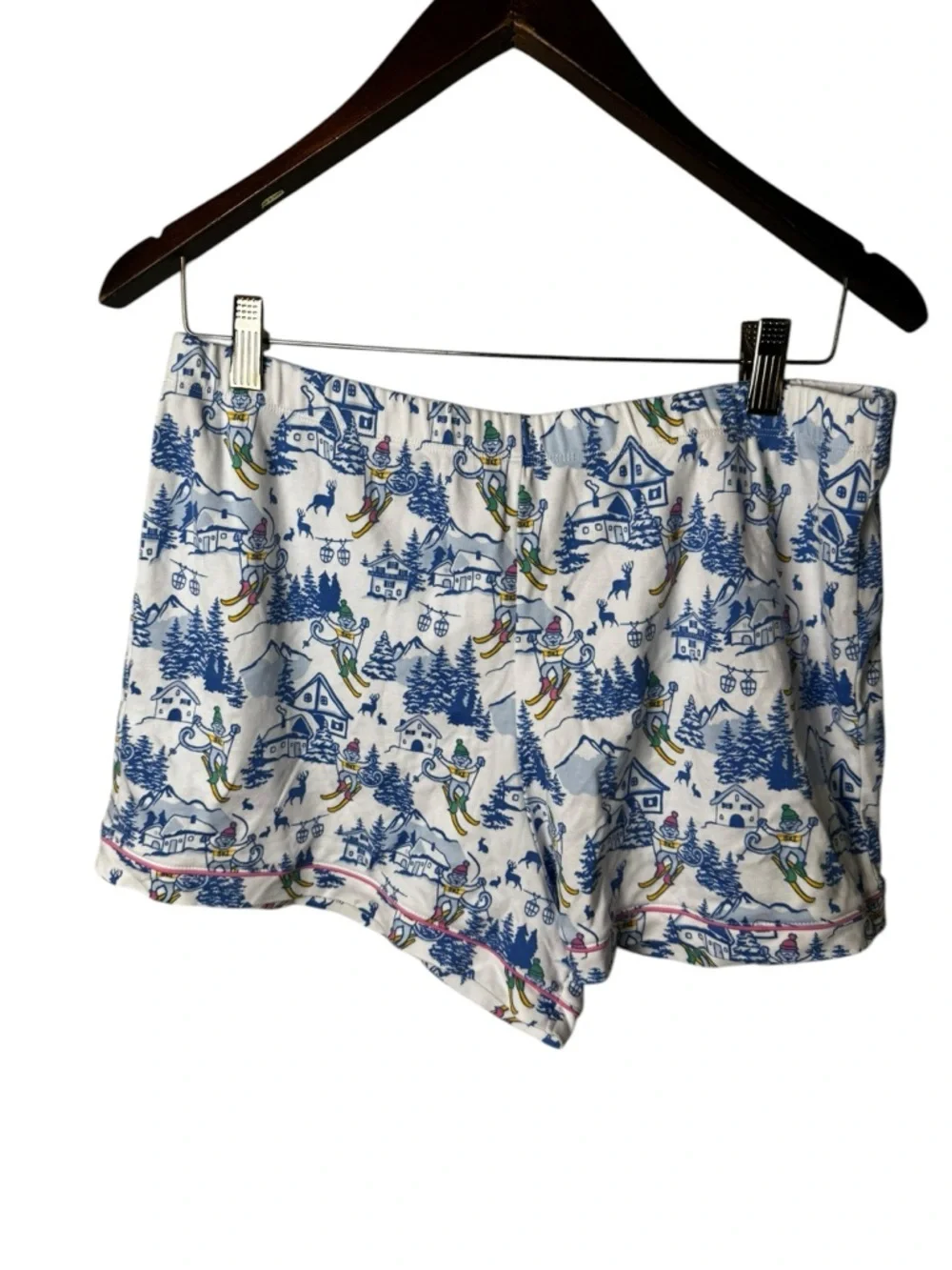 Roller Rabbit Ski Toile Polo Pajamas Blue Large - Picture 4 of 6